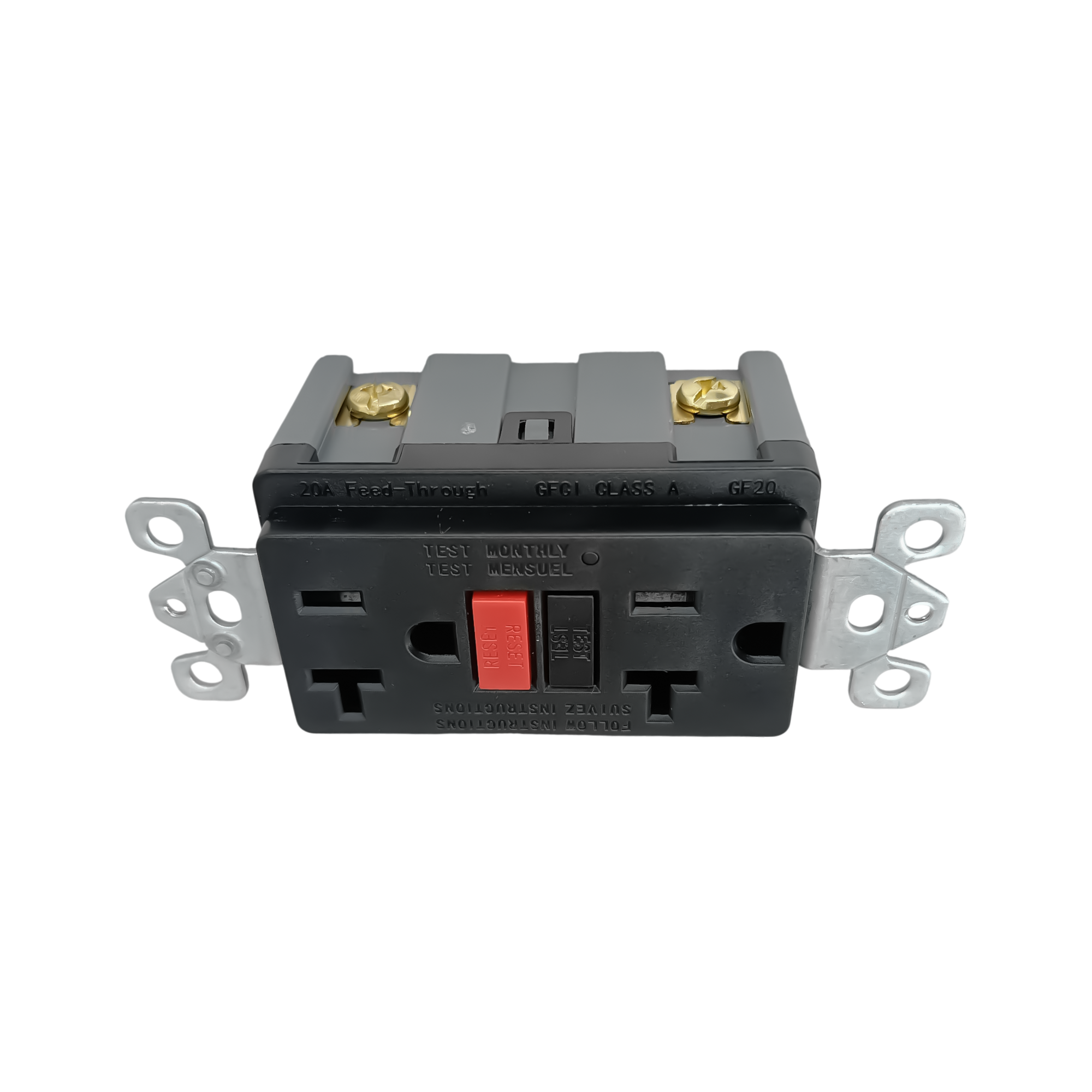 Pack x 2 Toma Corriente Doble Negro GFCI C1366