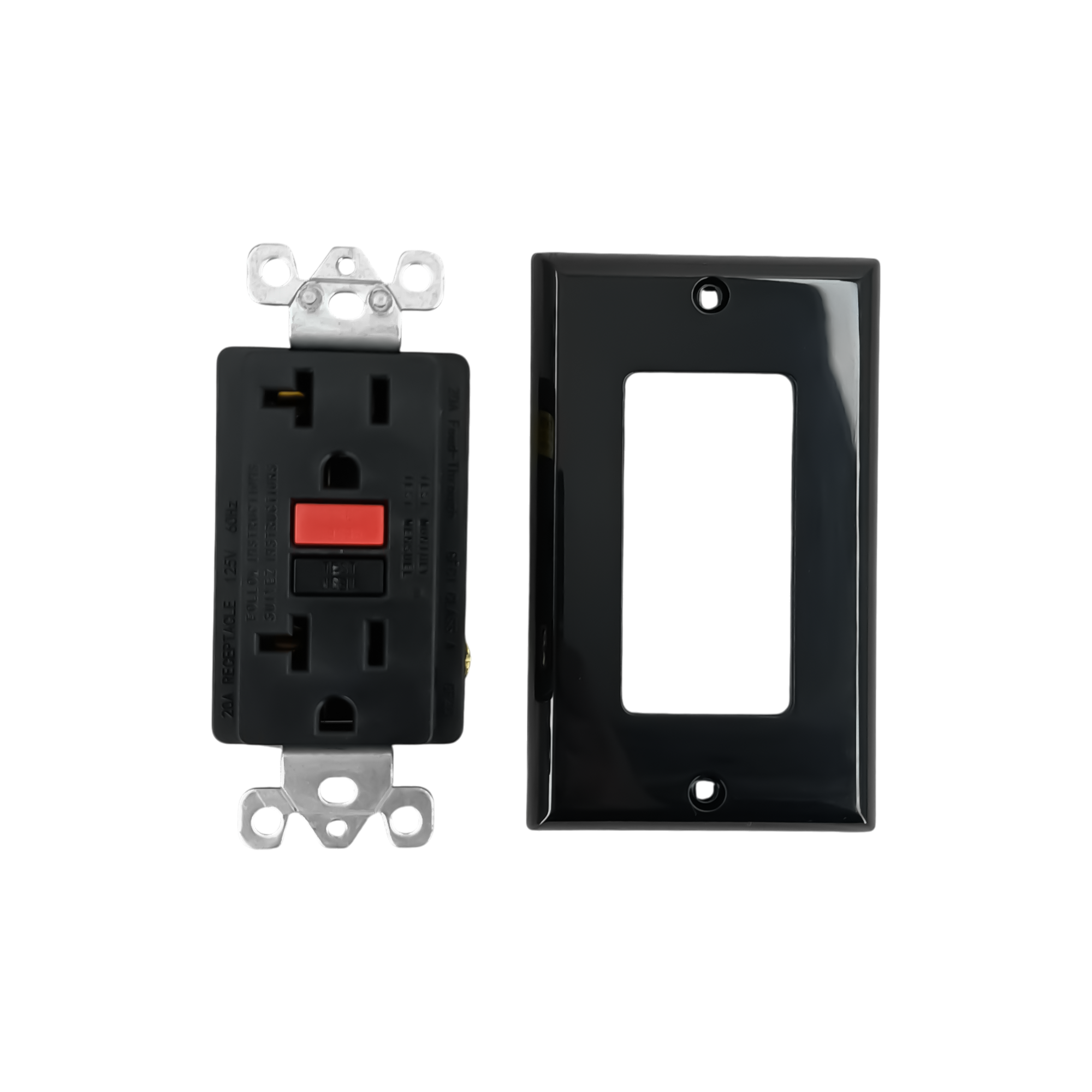 Pack x 2 Toma Corriente Doble Negro GFCI C1366