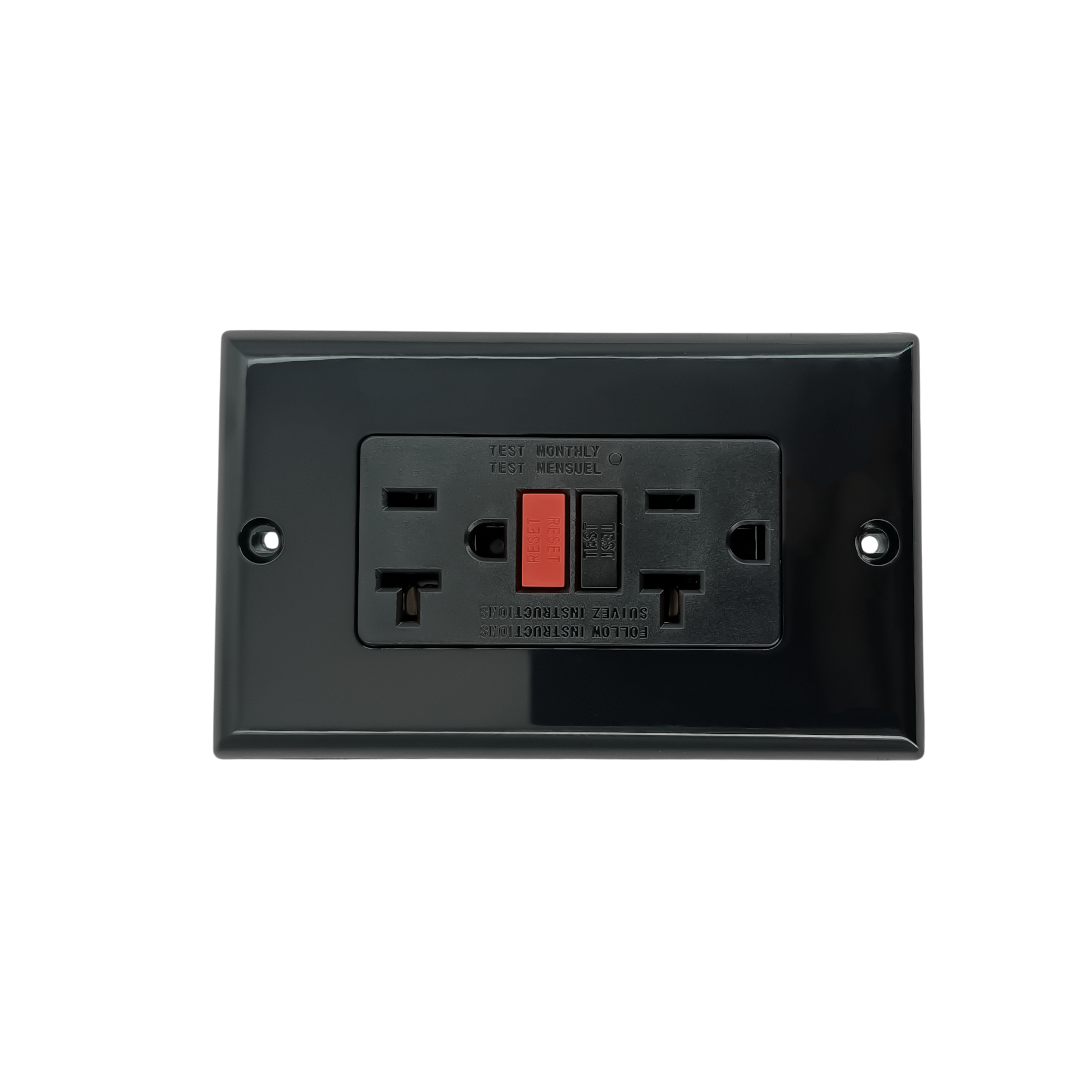 Pack x 3 Toma Corriente Doble Negro GFCI C1367