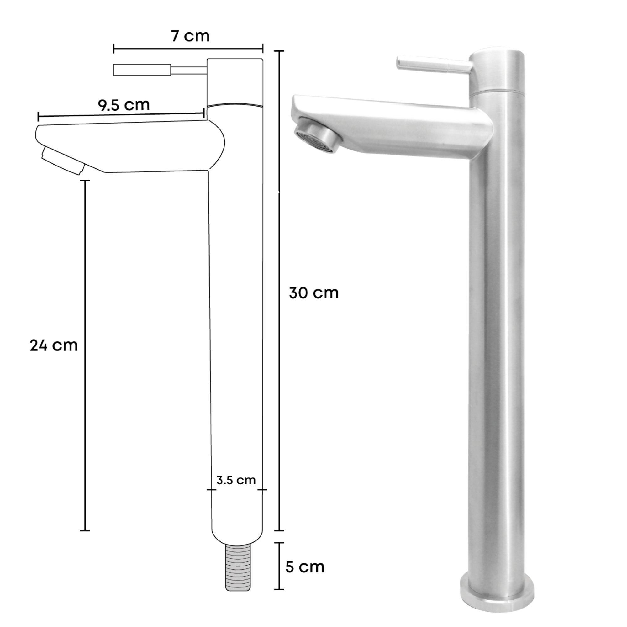 Combos Lavamanos Rectangular + Grifería Agua Fría Inox C1376