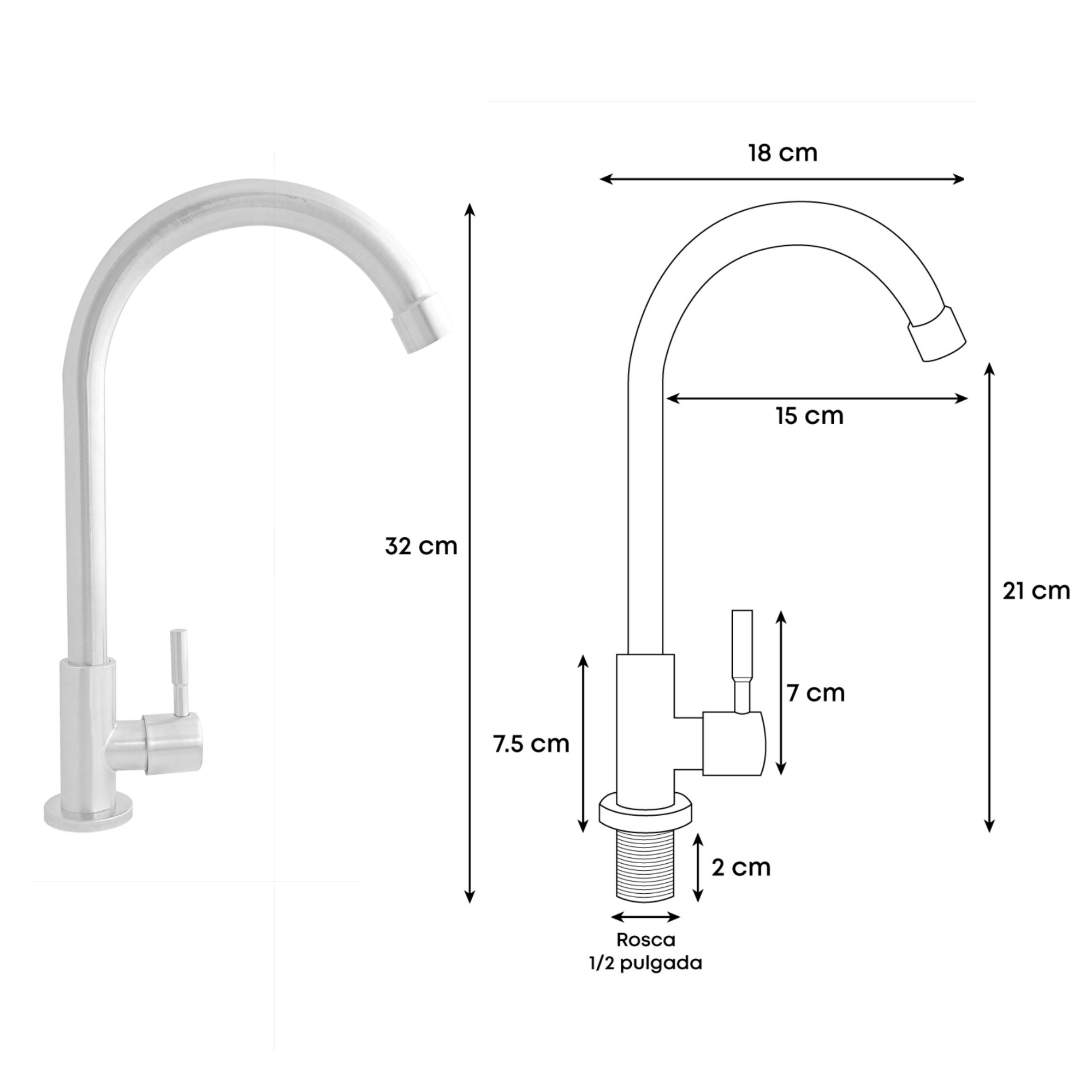 Combos Lavamanos Rectangular + Grifería Agua Fría Inox C1378