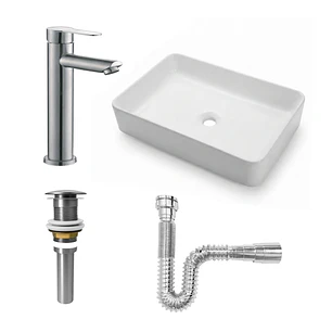 Combos Lavamanos Rectangular + Grifería Mezclador C1383