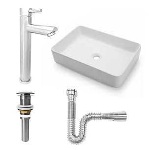 Combos Lavamanos Rectangular + Grifería Mezclador C1384