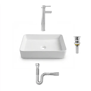 Combos Lavamanos Rectangular + Grifería Mezclador C1386