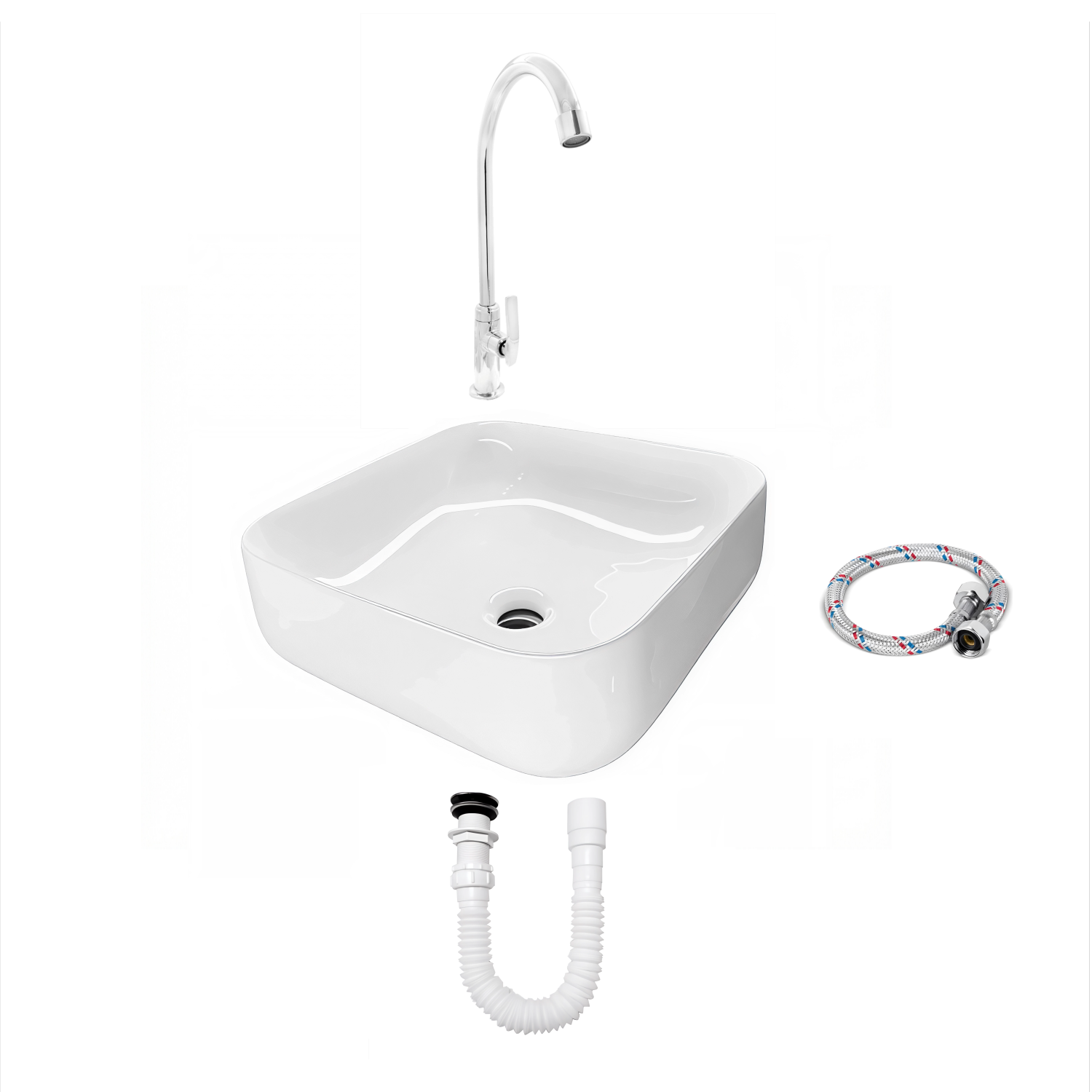 Combo Lavamanos + Grifería Agua Fría C1396