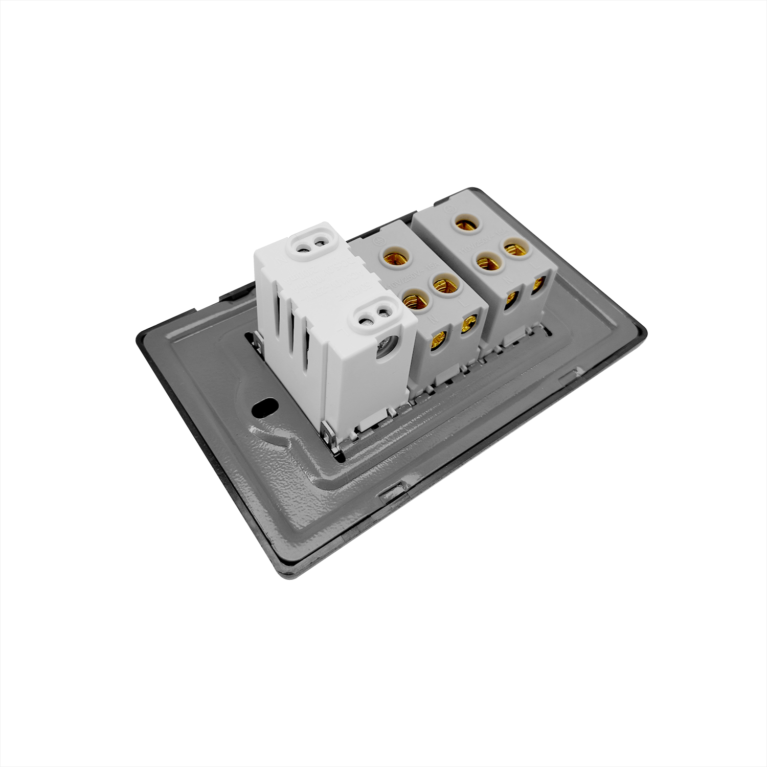 Pack X 4 Toma Doble + USB Gris Plata C1399
