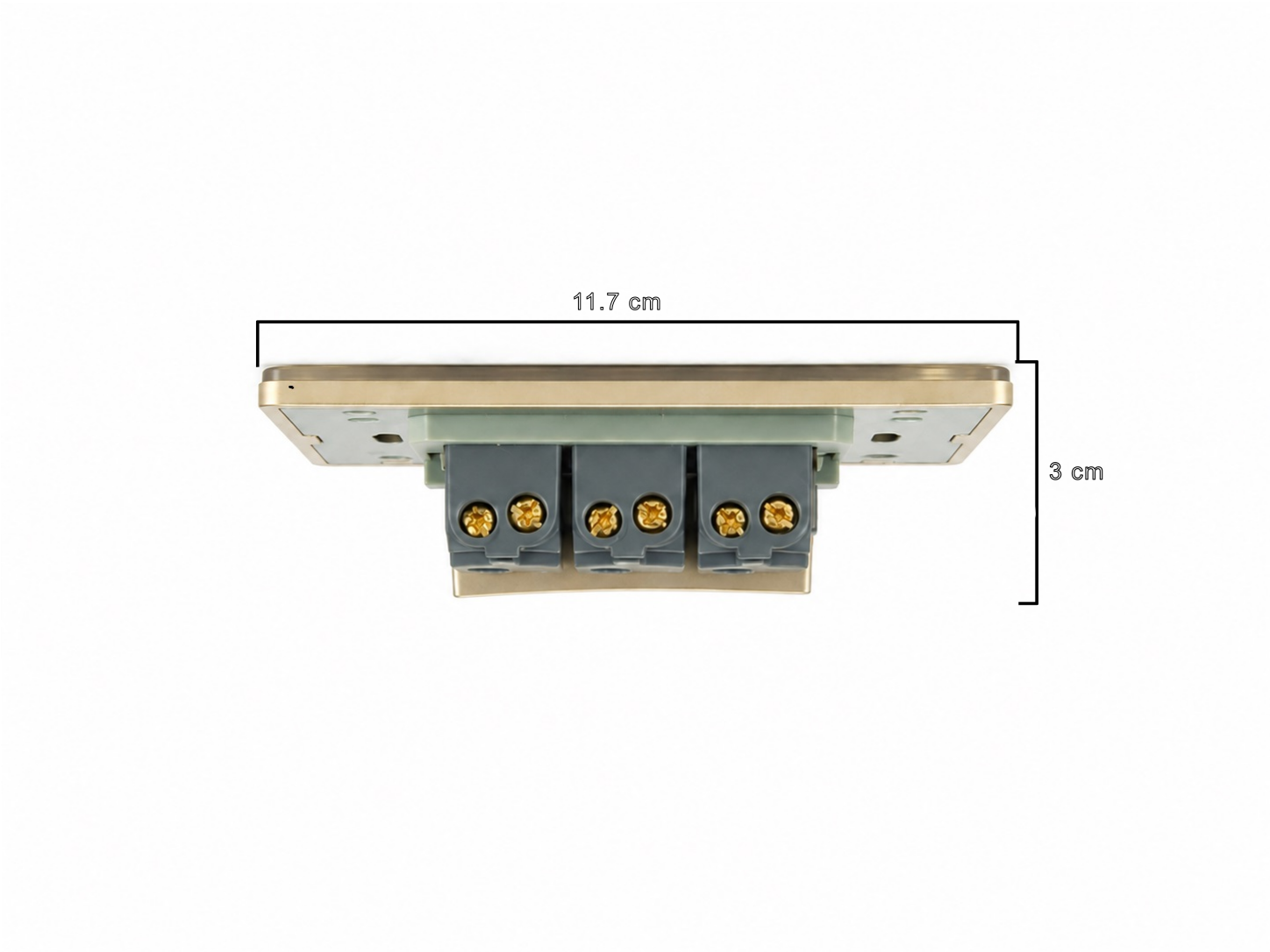 Interruptor Triple Acero Inoxidable Gris