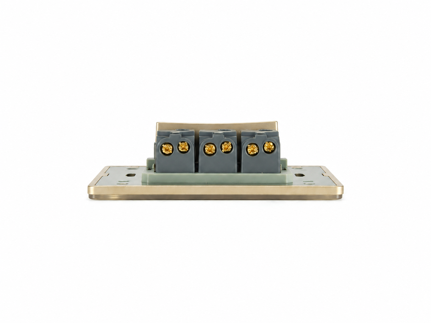 Interruptor Triple Acero Inoxidable Gris
