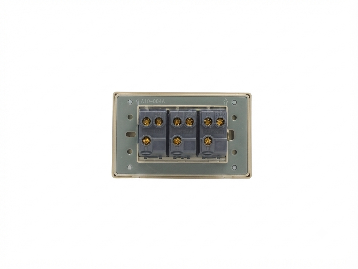 Interruptor Triple Acero Inoxidable Gris