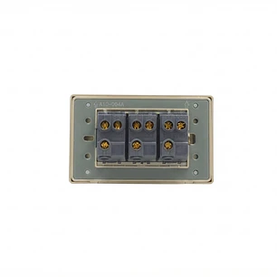 Interruptor Triple Acero Inoxidable Gris