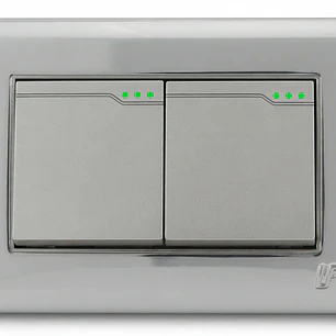 Interruptor Doble Acero Inoxidable 