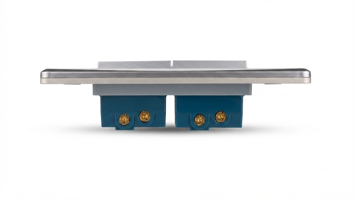 Interruptor Doble Acero Inoxidable 