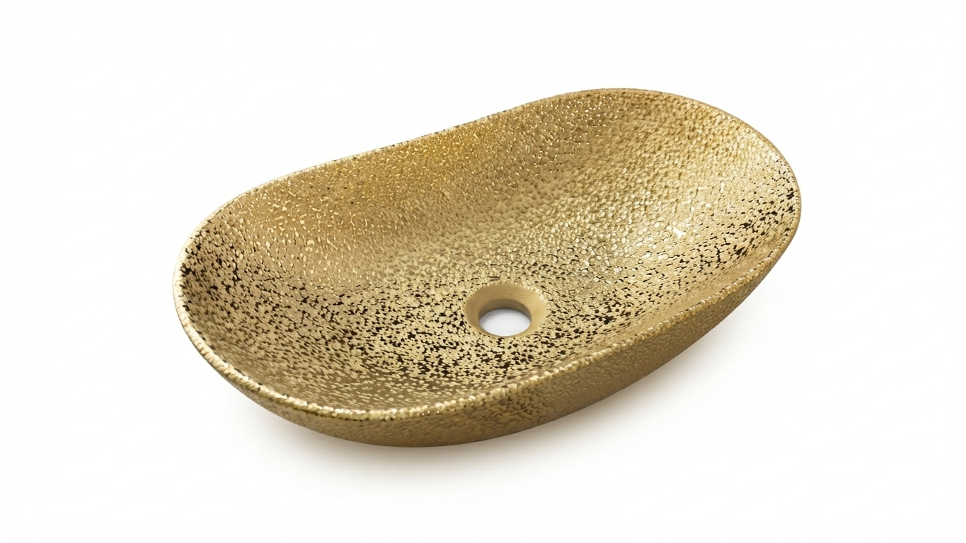Lavamanos Ovalado Dorado Tipo Canoa L102