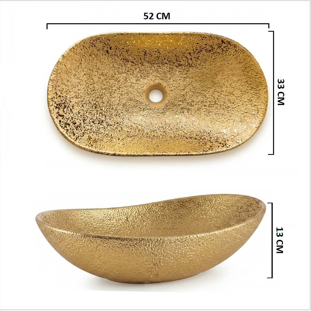 Lavamanos Ovalado Dorado Tipo Canoa L102