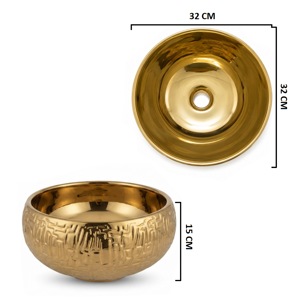 Lavamanos Redondo Dorado L112