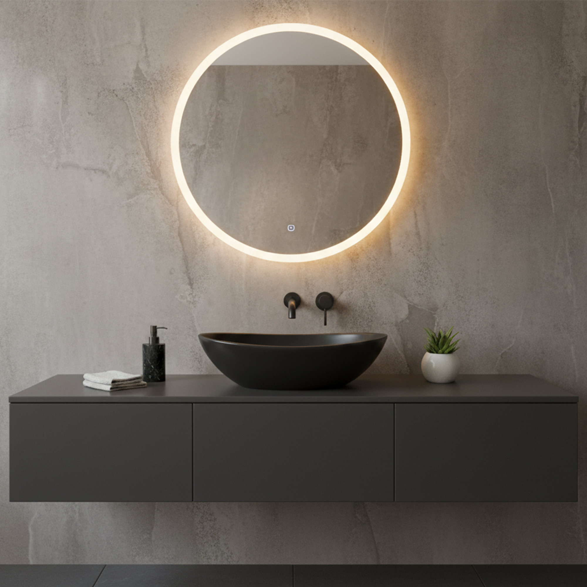 Sobreponer Ceramico Lavamanos Ovalado Negro