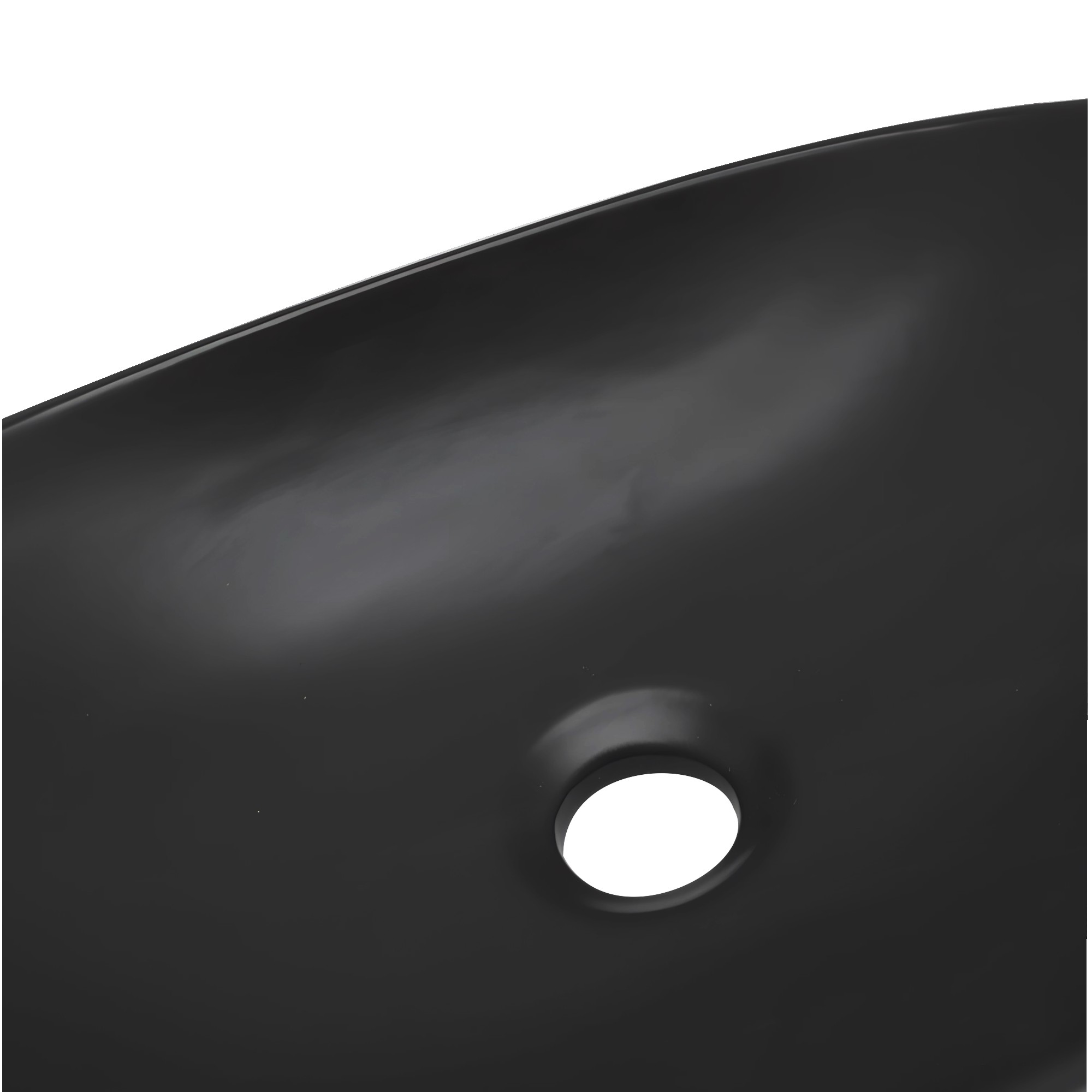Sobreponer Ceramico Lavamanos Ovalado Negro