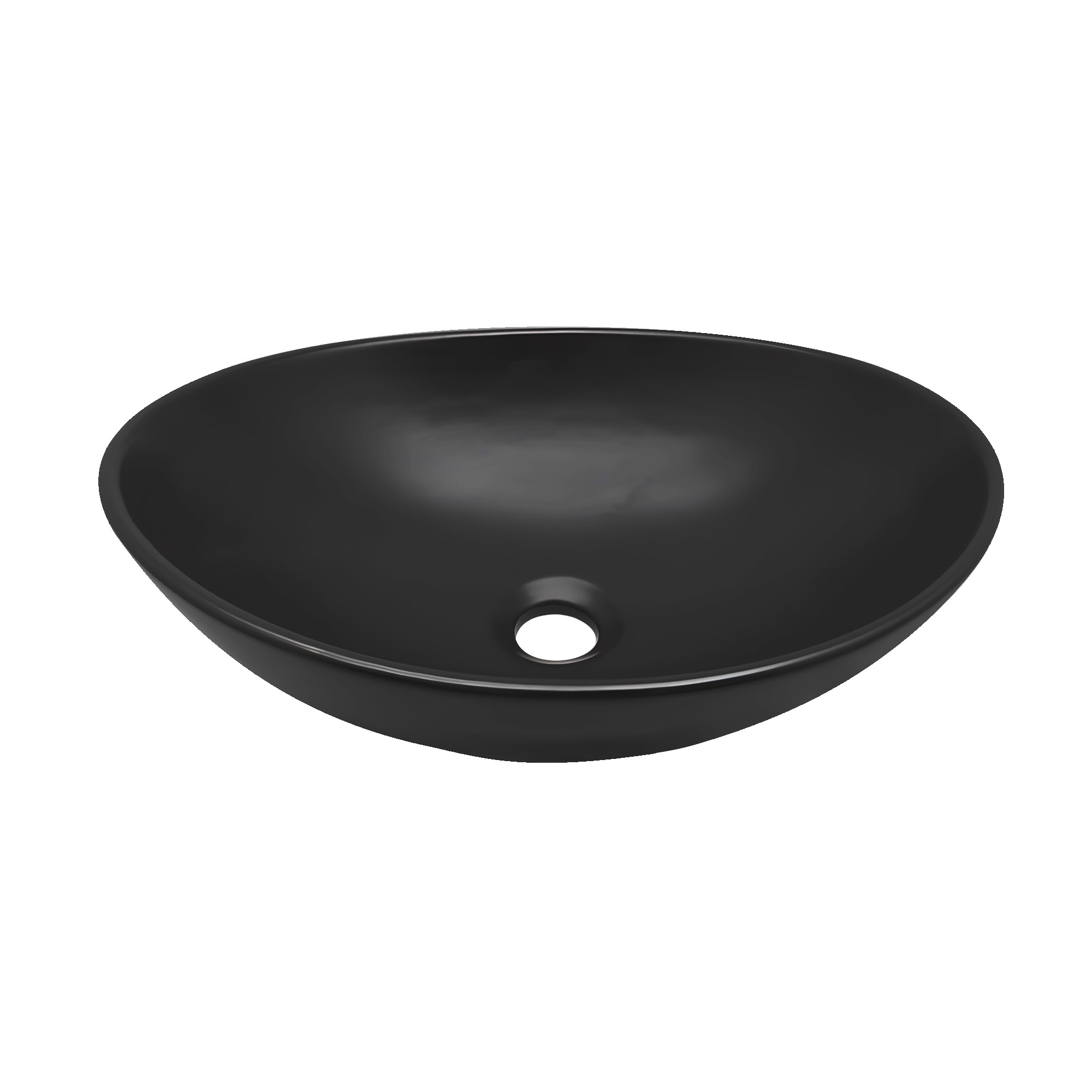 Sobreponer Ceramico Lavamanos Ovalado Negro