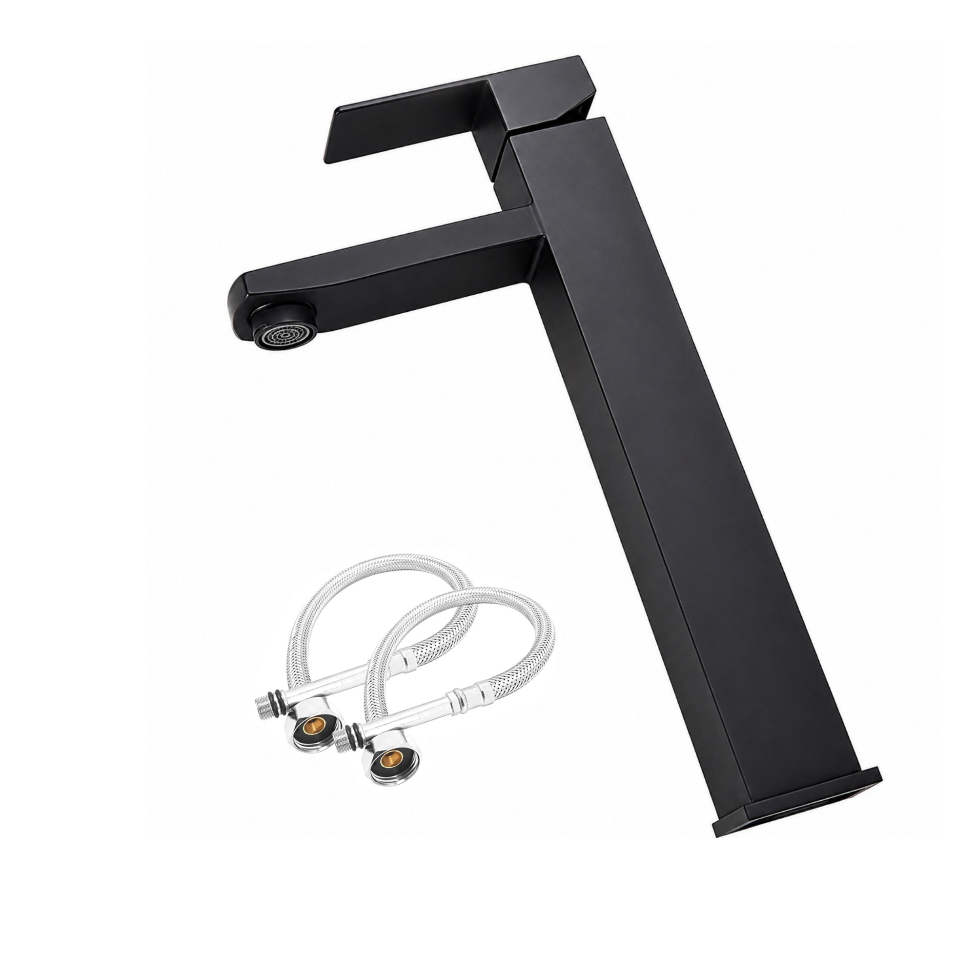 Combo Lavamanos Negro + Griferia Agua Fria + Accesorios C1289