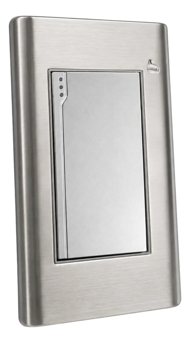 Pack X 5 Unidades Interruptor Sencillo Acero Inoxidable Gris 10 A 110v Gris
