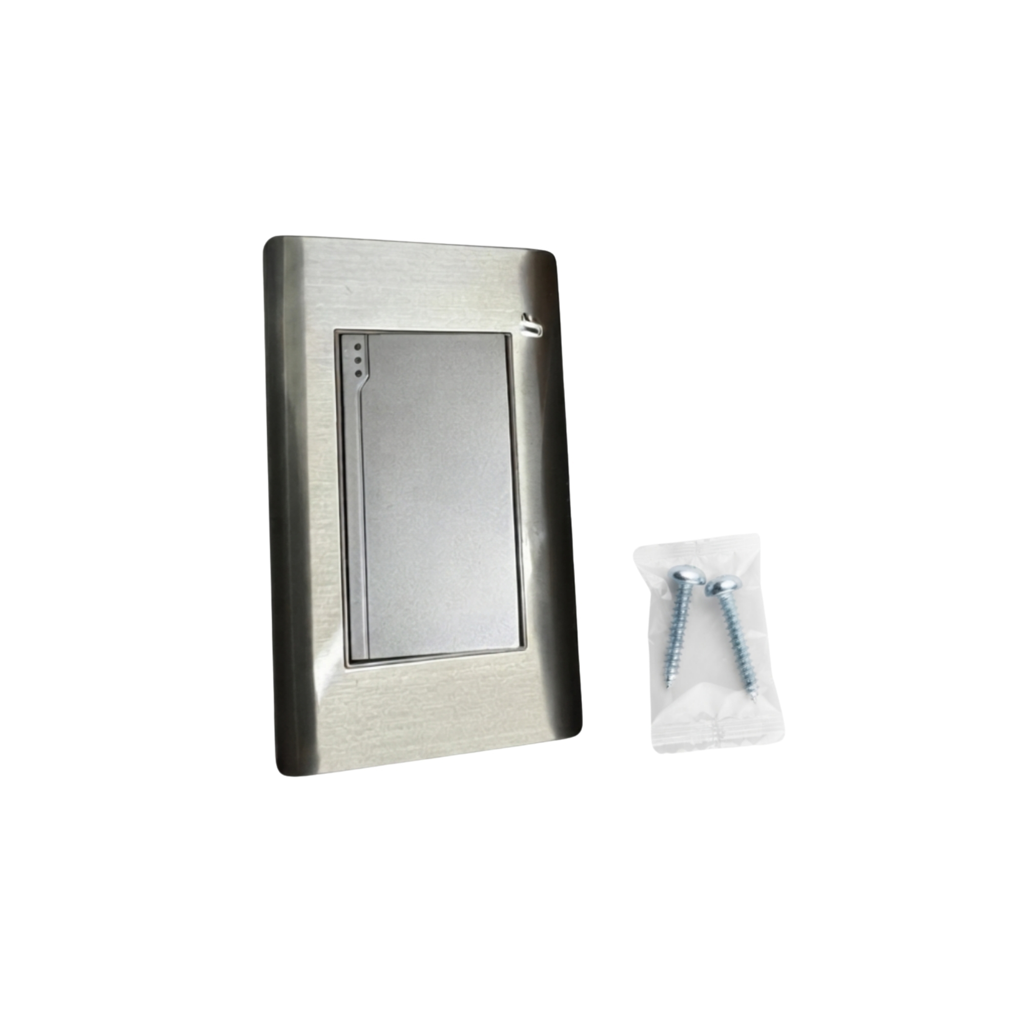 Pack X10 Unidades Interruptor Sencillo Acero Inoxidable Gris