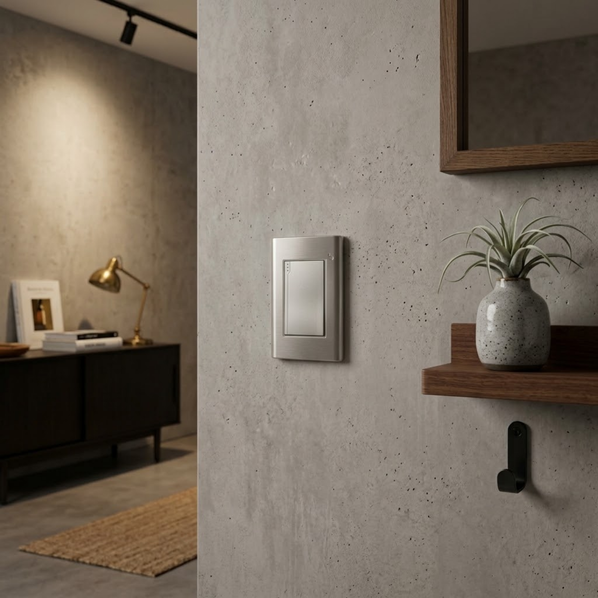 Pack X10 Unidades Interruptor Sencillo Acero Inoxidable Gris