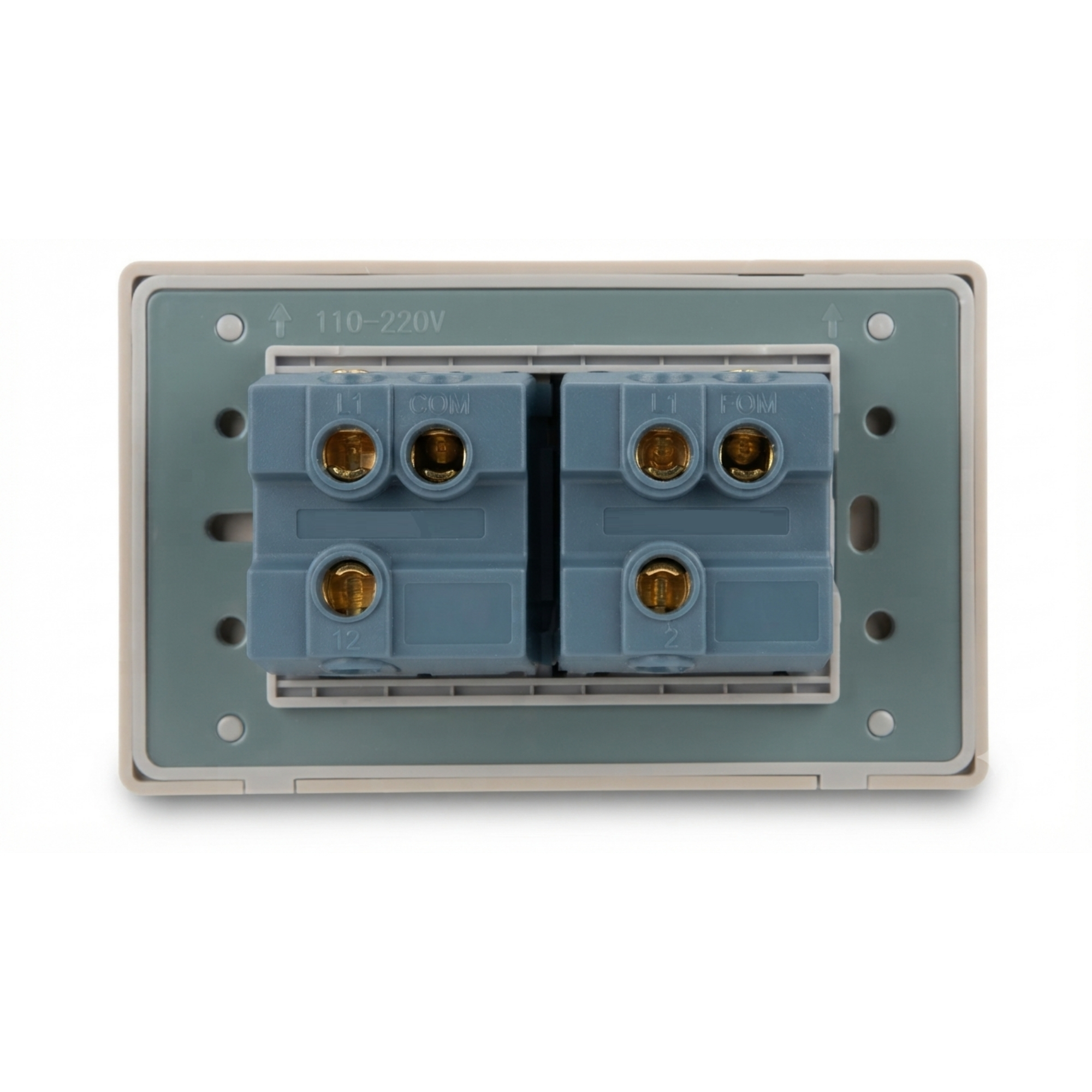 Pack X10 Unidades Interruptor Doble En Acero Inoxidable Gris