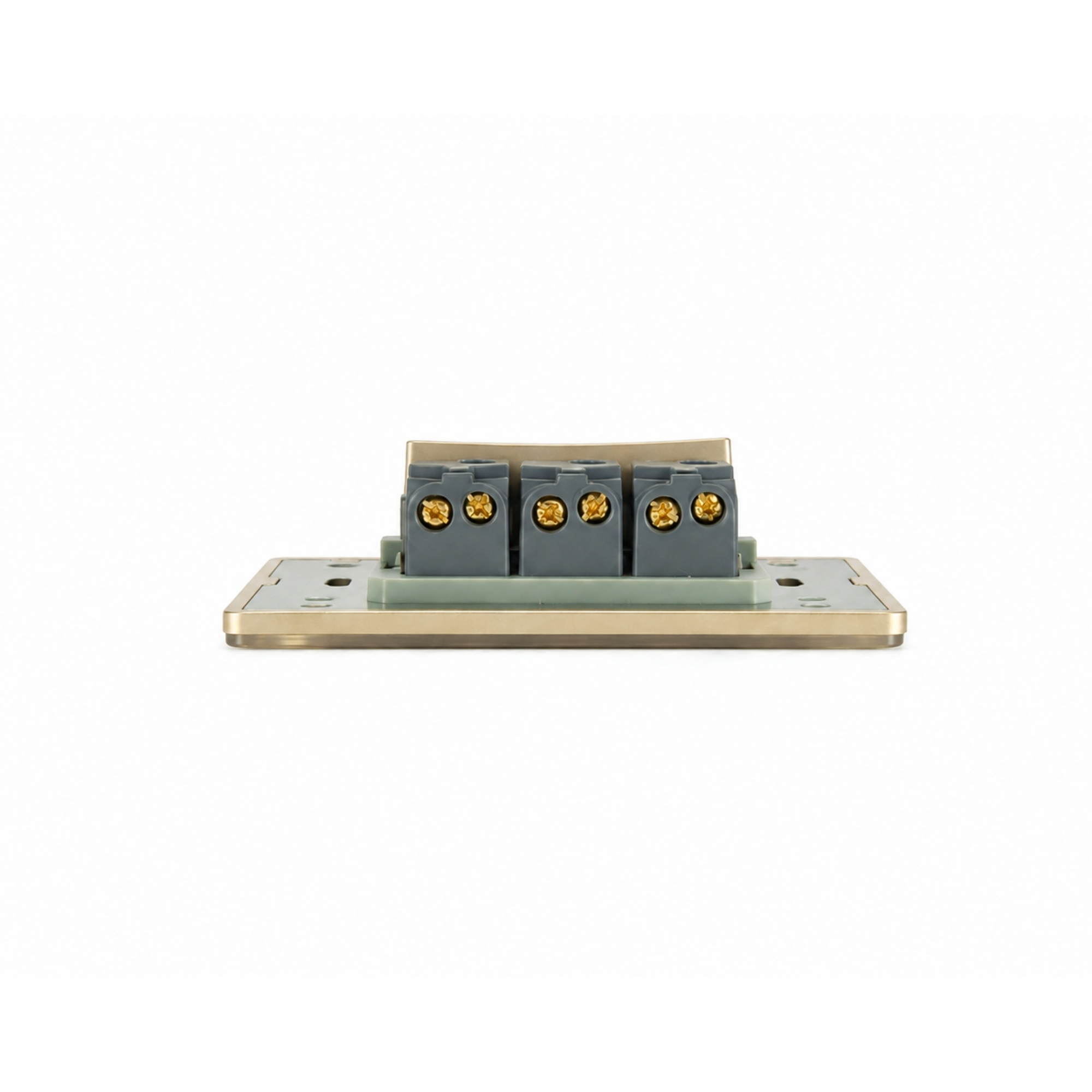 Pack X5 Unidades Interruptor Triple En Acero Inoxidable Gris