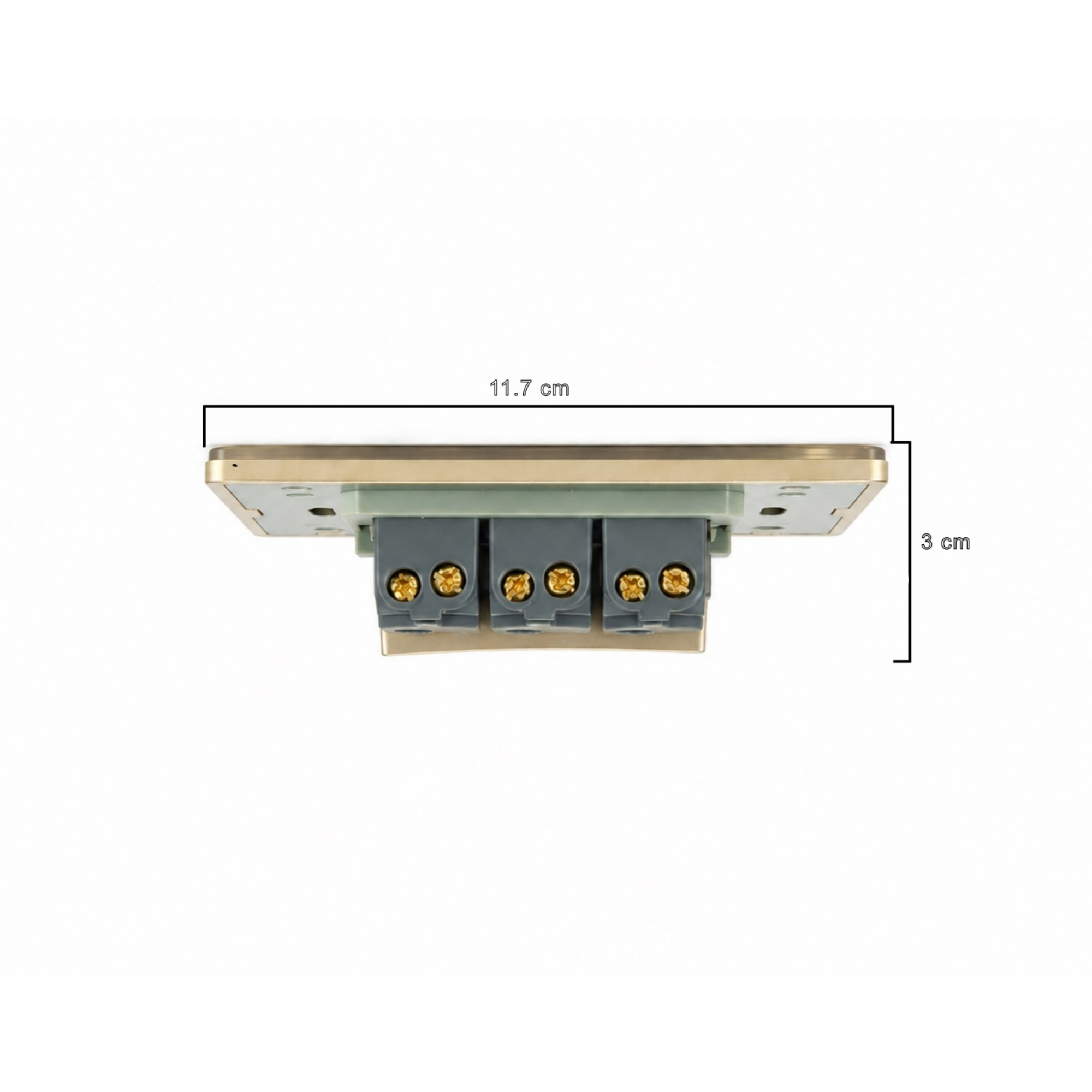 Pack X10 Unidades Interruptor Triple En Acero Inoxidable Gris
