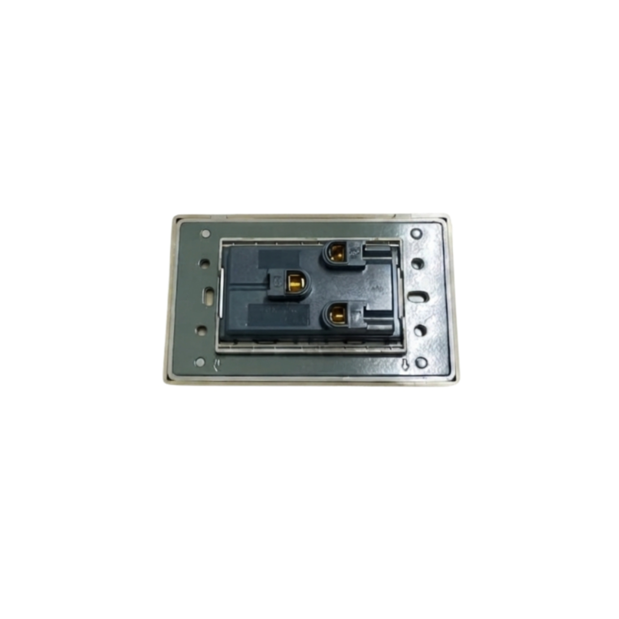Pack X5 Unidades Toma Doble Acero Inoxidable Gris