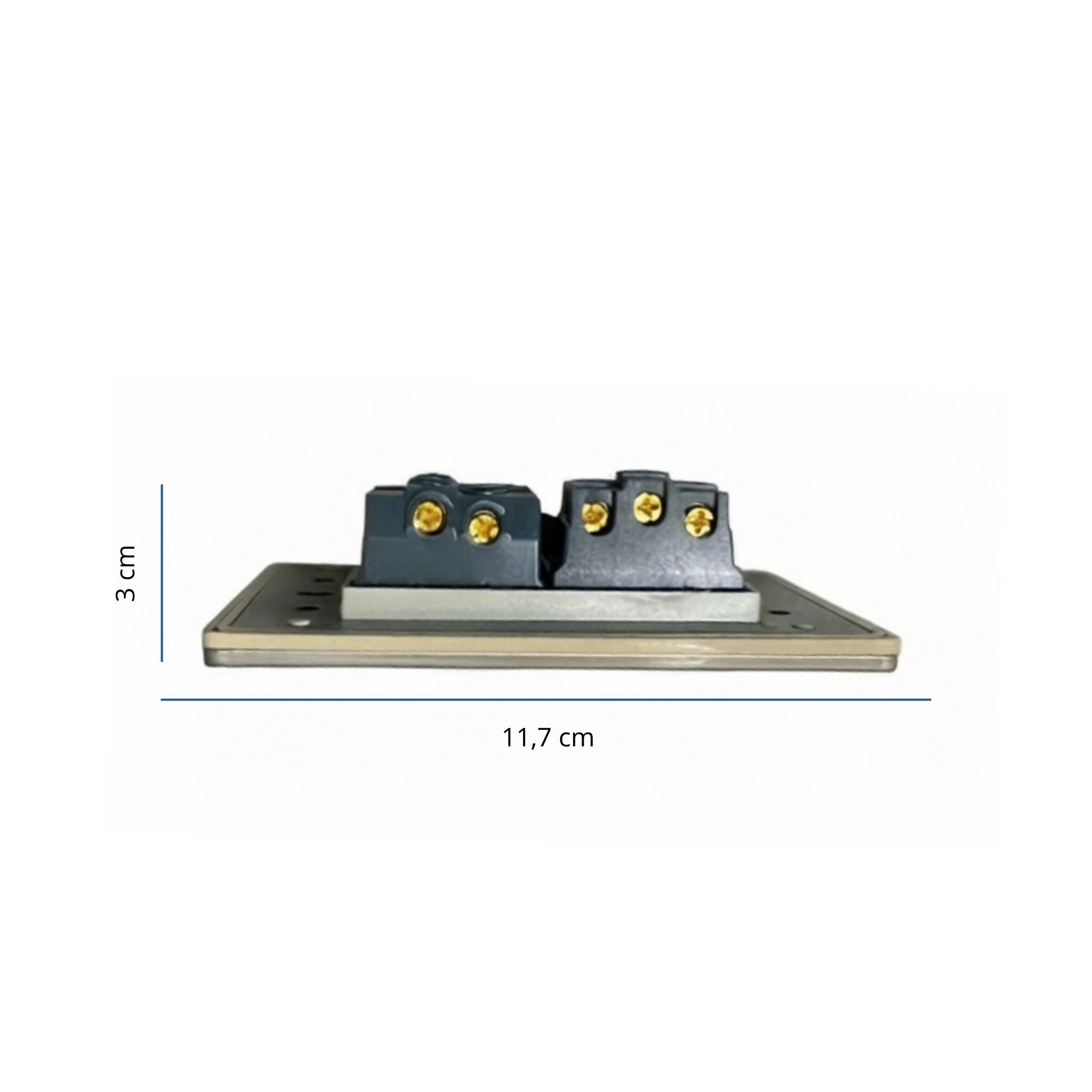 Pack X5 Unidades Tomacorriente + Interruptor Acero Inoxidable