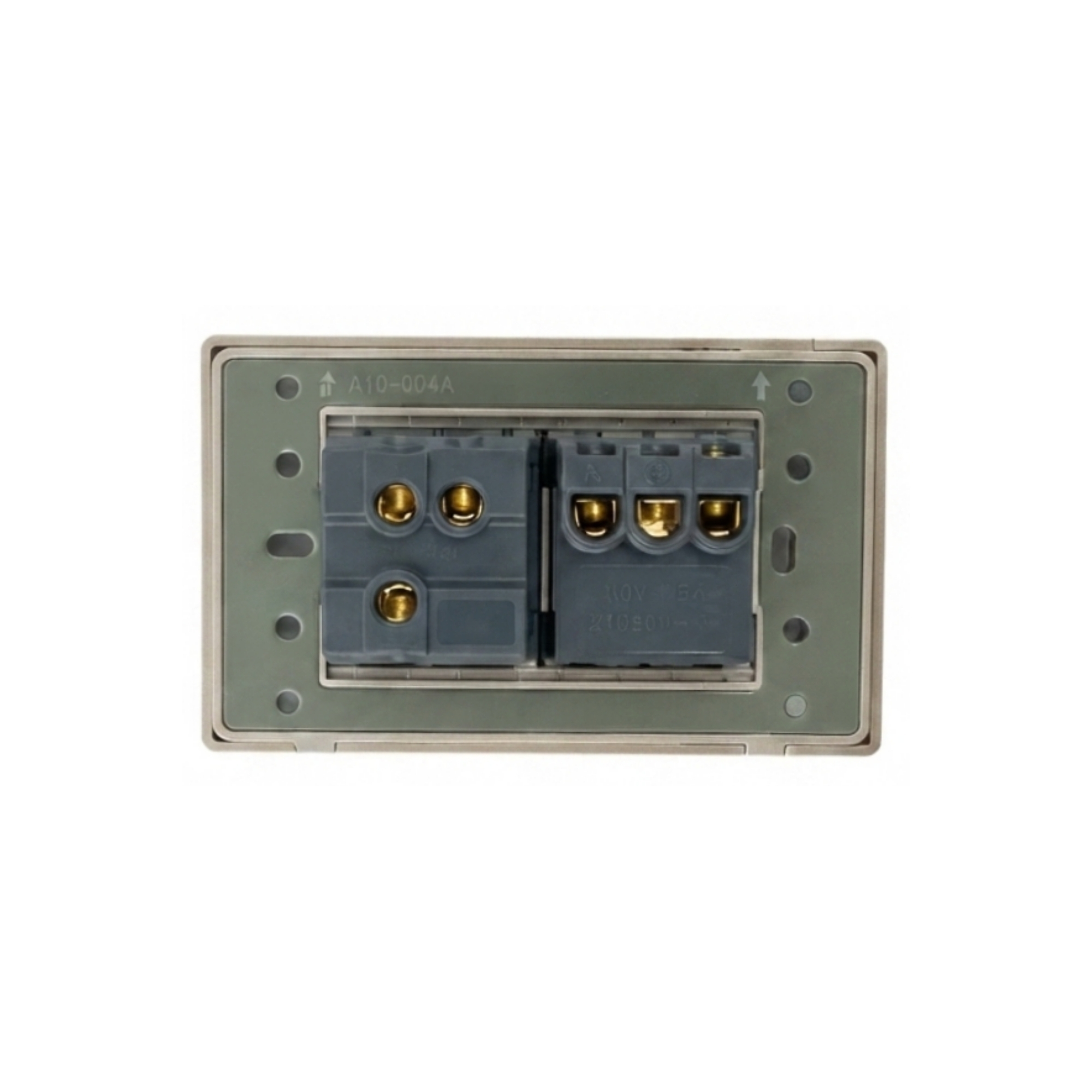 Pack X10 Unidades Tomacorriente + Interruptor Acero Inoxidable