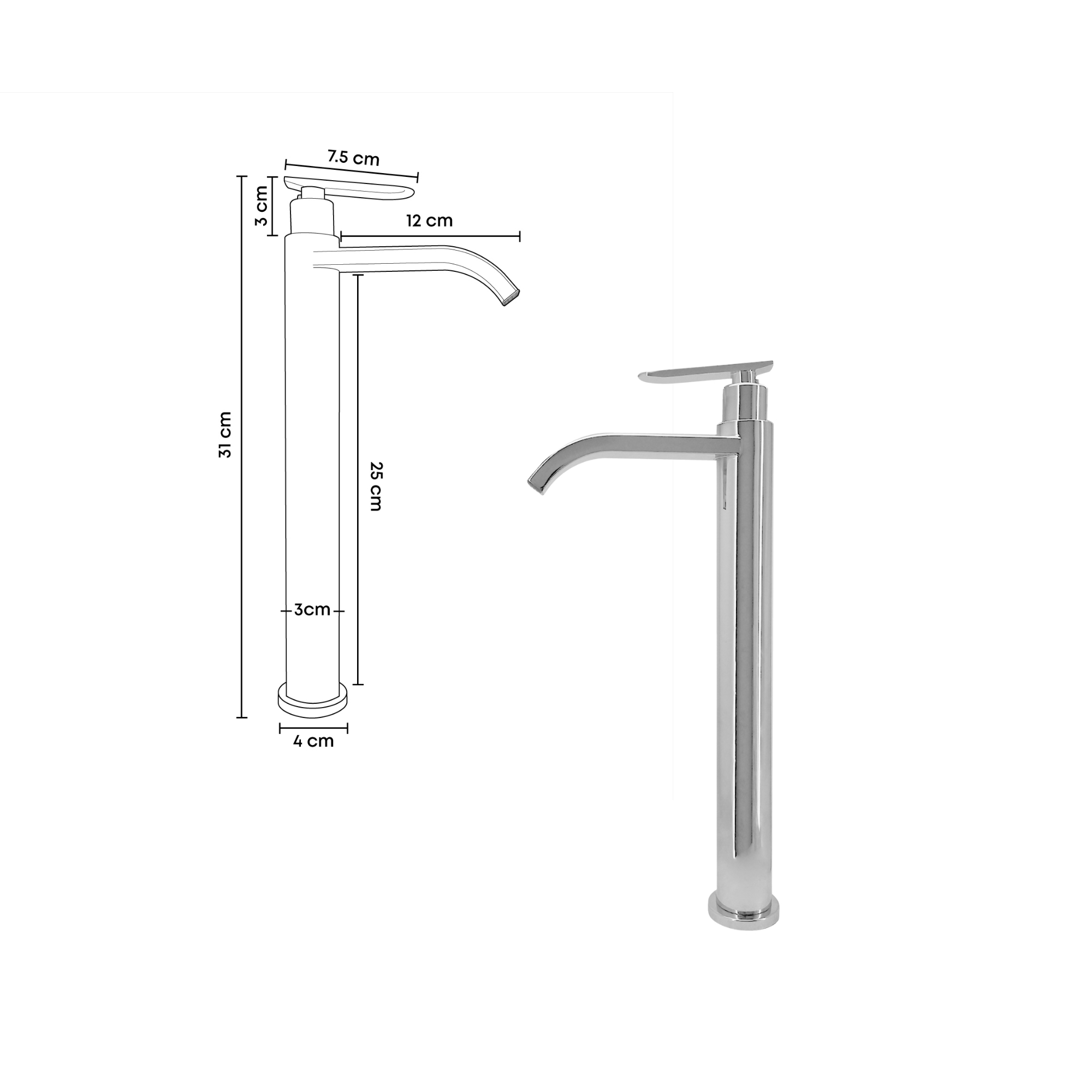 Combo Lavamanos Rectangular + Griferia Agua Fria Inoxidable