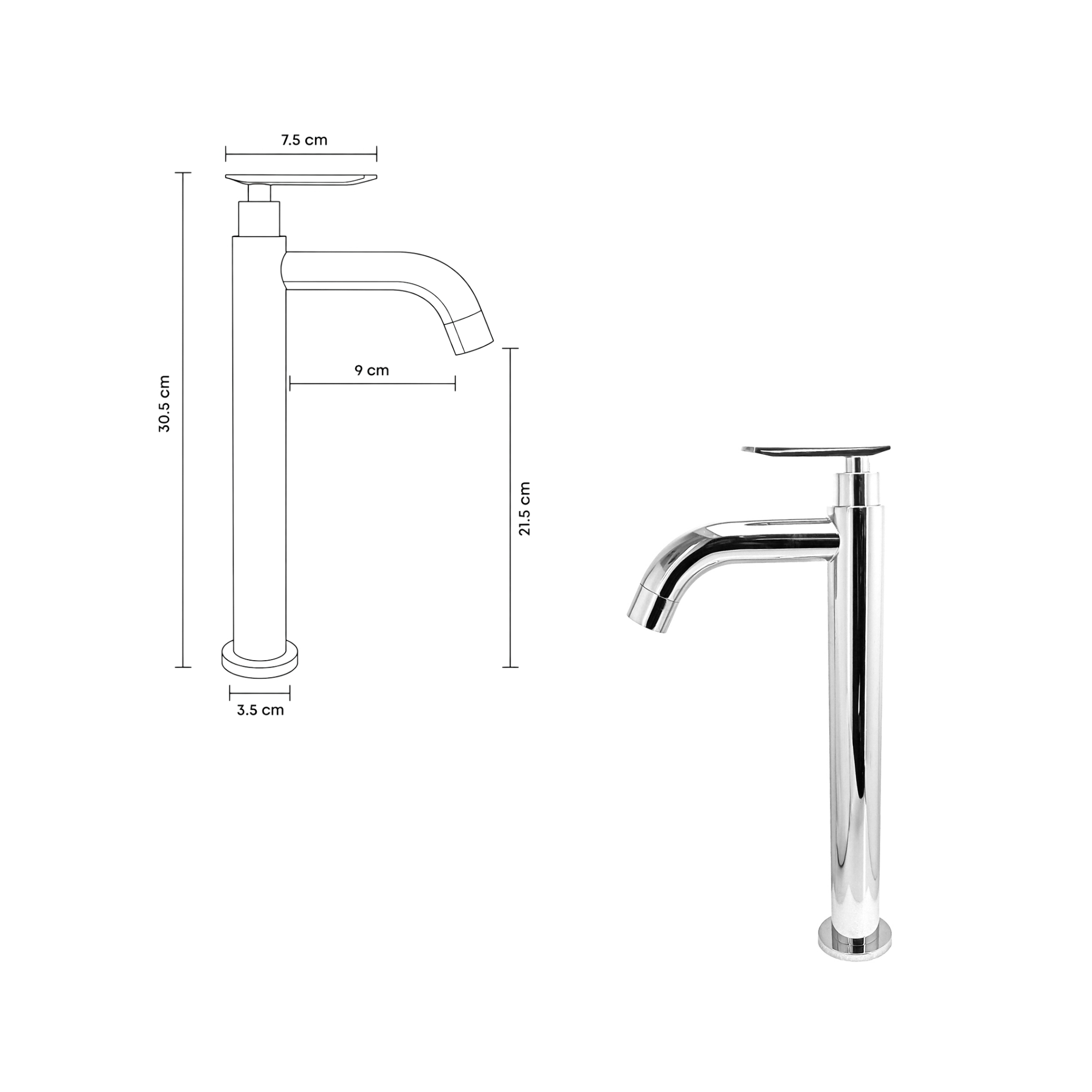 Combo Lavamanos Rectangular + Griferia Agua Fria Inoxidable