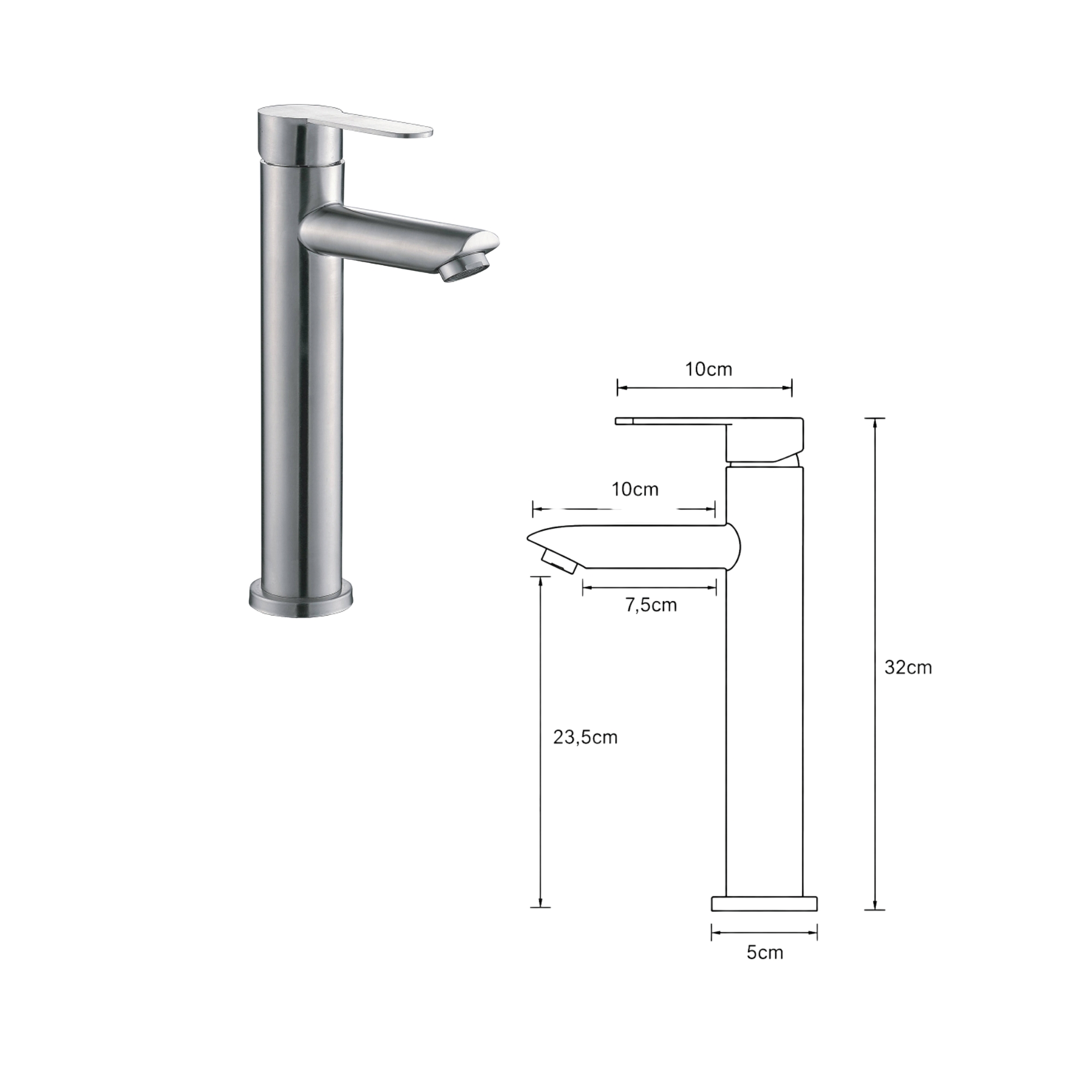 Combo Lavamanos Rectangular + Griferia Agua Fria