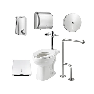 Combo Sanitario Institucional, Fluxómetro, Secador Y Accesorios