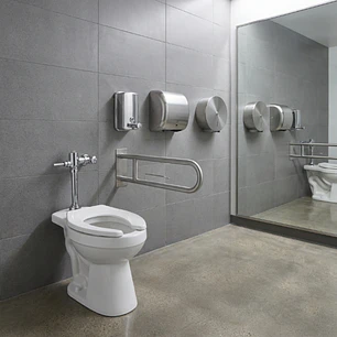 Combo Sanitario Institucional Con Fluxómetro Y Accesorios.