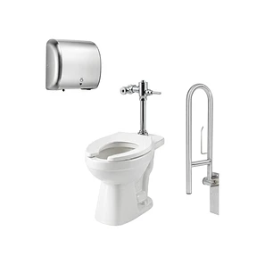 Combo Sanitario Institucional Con Fluxometro + Accesorios