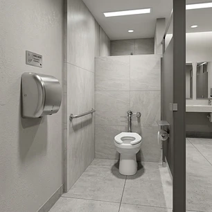 Combo Sanitario Institucional Con Fluxometro + Secador Acero