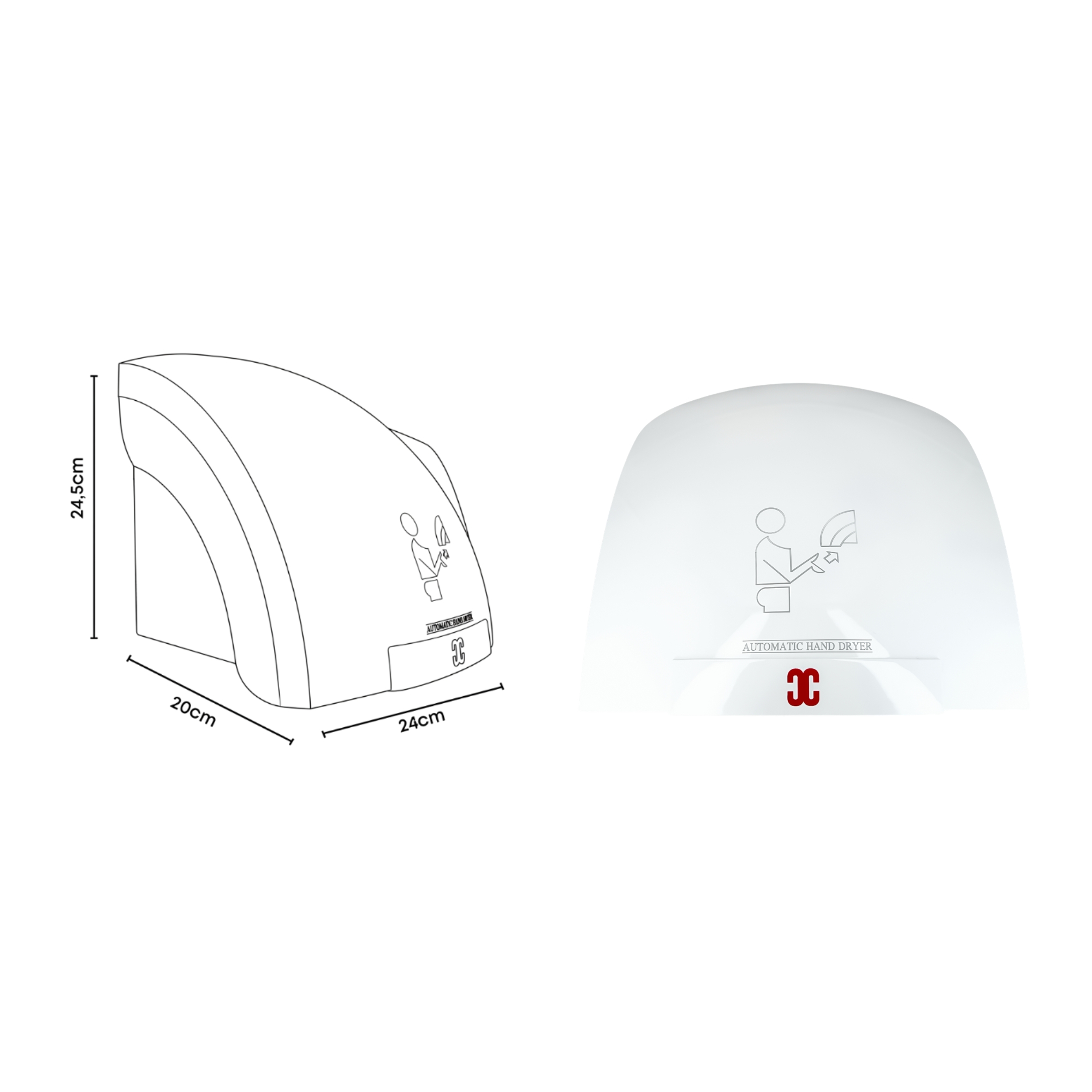 Combo Sanitario Institucional Con Fluxómetro, Secador + Accesorios