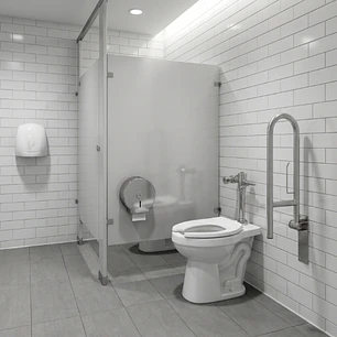 Combo Sanitario Institucional Con Fluxómetro, Secador Accesosrios