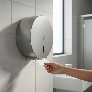 Combo Dispensador De Papel + Toallas Acero Inoxidable