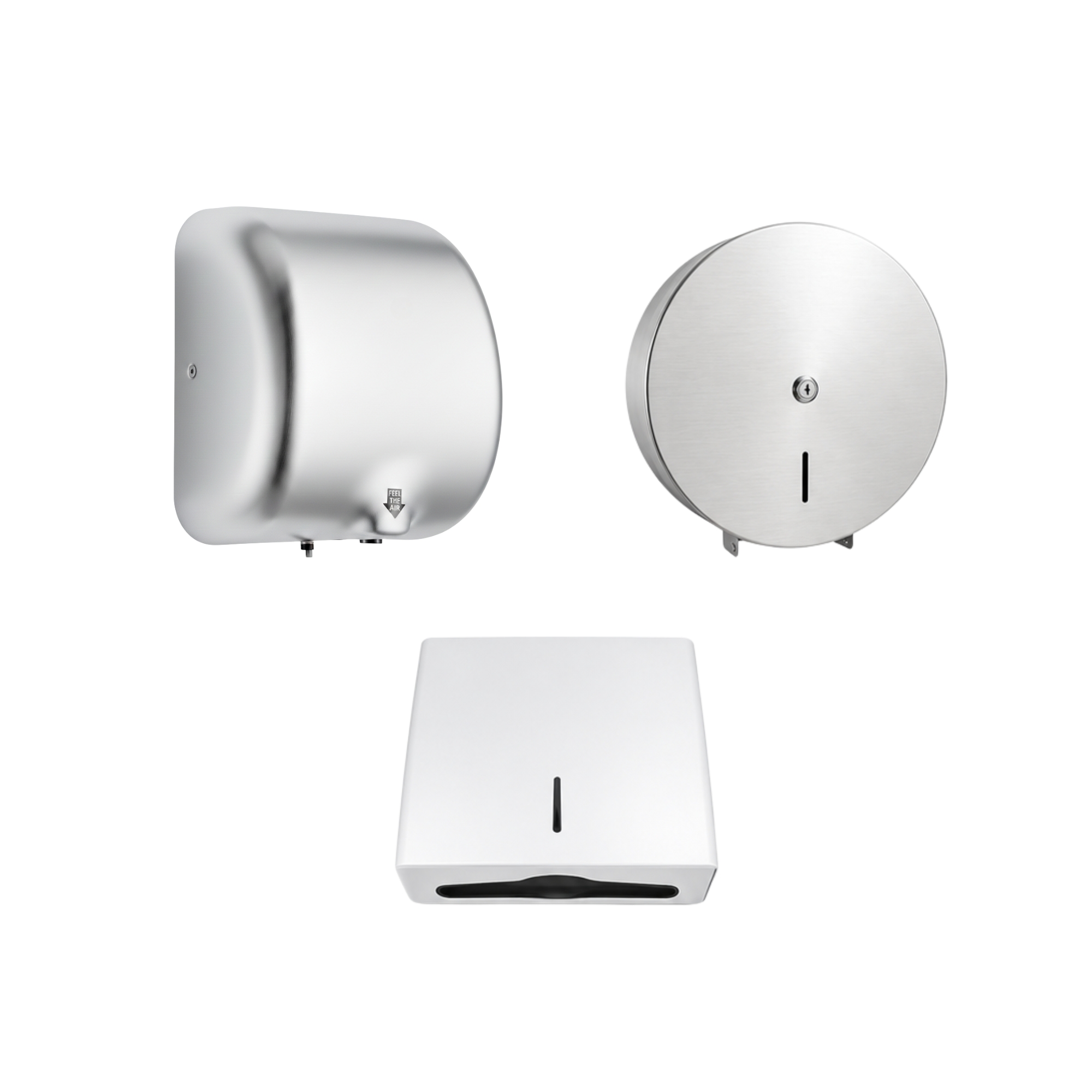 Combo Secador, Dispensador Toallas Y Papel Rollo