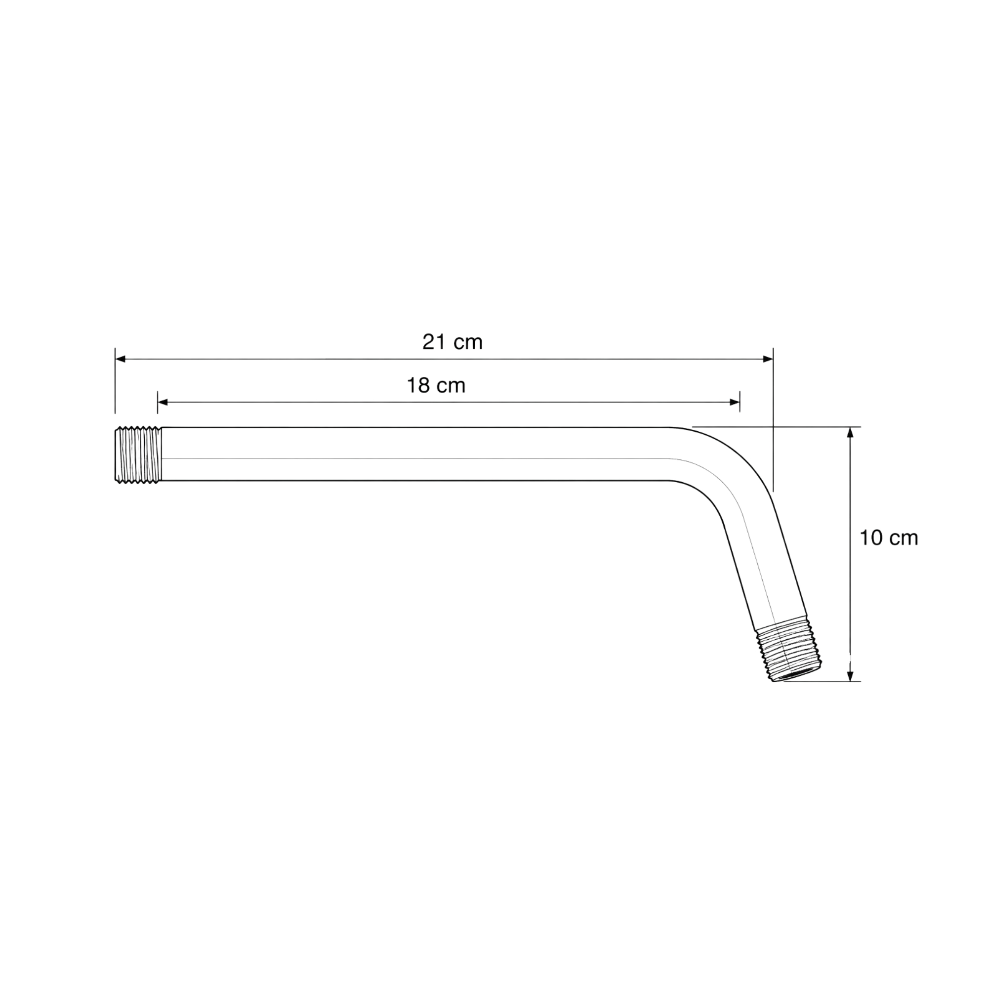 Brazo Cilindrico Metalico A Muro Acabado Satinado