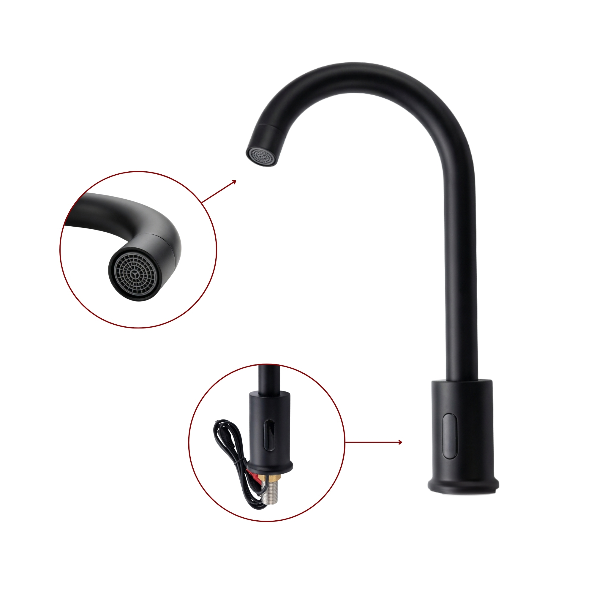 Llave Sensor Negra Para Lavamanos O Lavaplatos