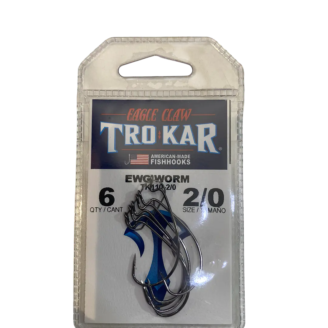 Anzois Eagle Claw Trokar Ewg Worm Hook Platinum Chrome  1