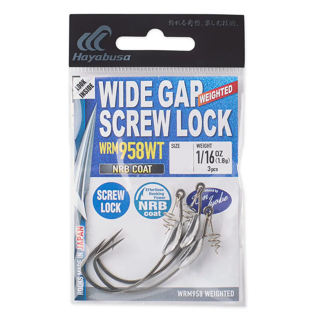 Anzois Hayabusa WRM 958 Wide Gap Screw Lock Weighted Hook - 5/0 1