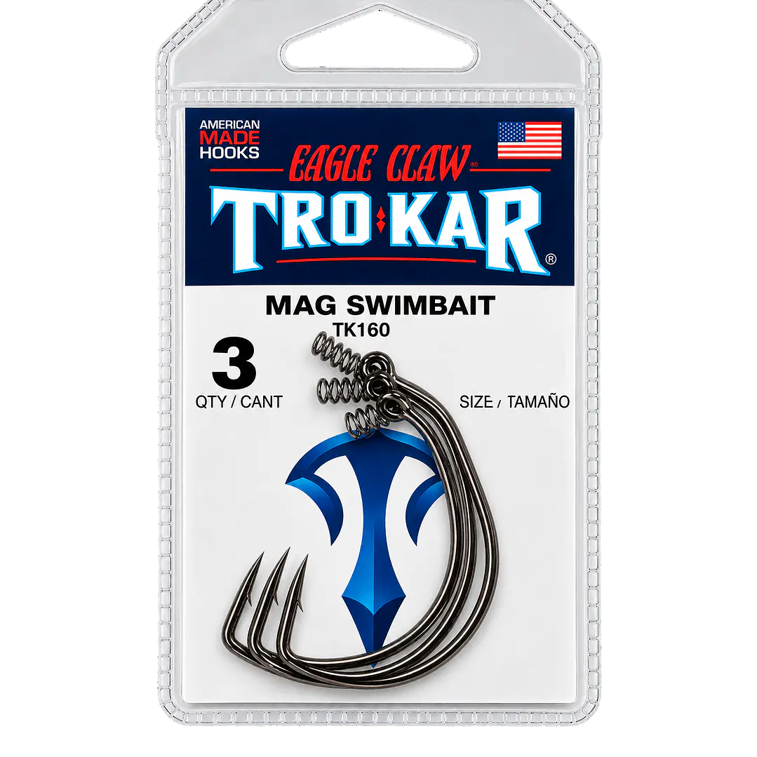 Anzois Eagle Claw Trokar Magnum Swimbait Platinum Chrome 1