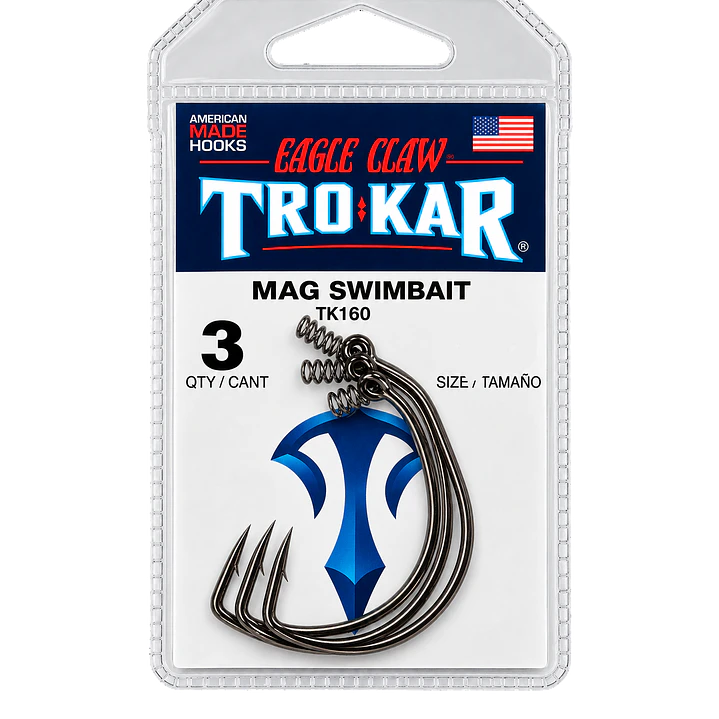 Anzois Eagle Claw Trokar Magnum Swimbait Platinum Chrome 1