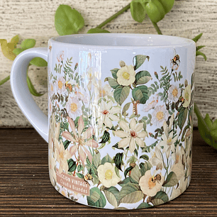 Tacita café Colección Vintage - Flores blancas